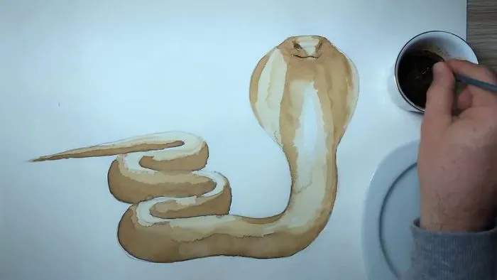 3D Painting With Coffee/Snake
