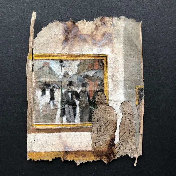 I Paint "Museum Goers" On Used Tea Bags (19 Pics)