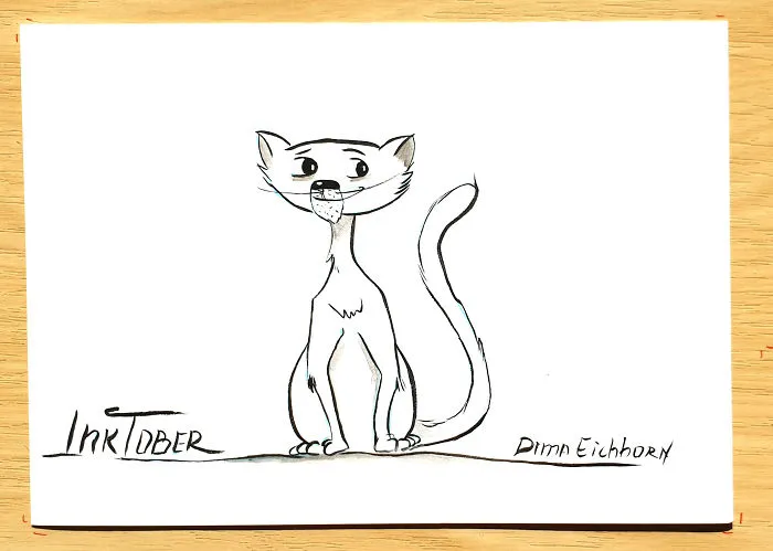 A Funny Comic About A Tomcat With Drinking Problems. Inktober 2018.