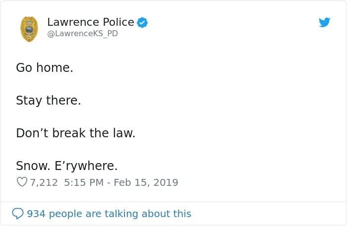26 Criminally Funny Tweets By The Kansas Police Departments