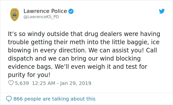 26 Criminally Funny Tweets By The Kansas Police Departments