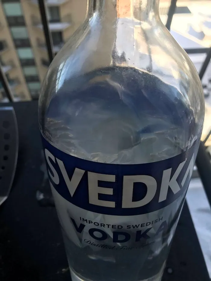 Got So Cold Last Night That Our Vodka Froze! For Reference The Freezing Point For Vodka Is -16