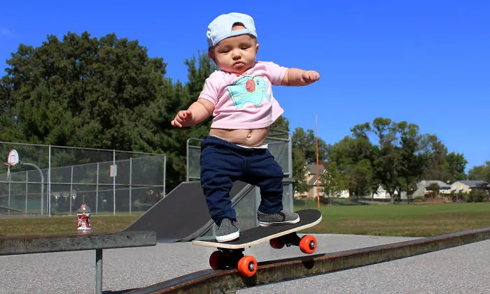Pulling Off A Nosegrind On The Rail