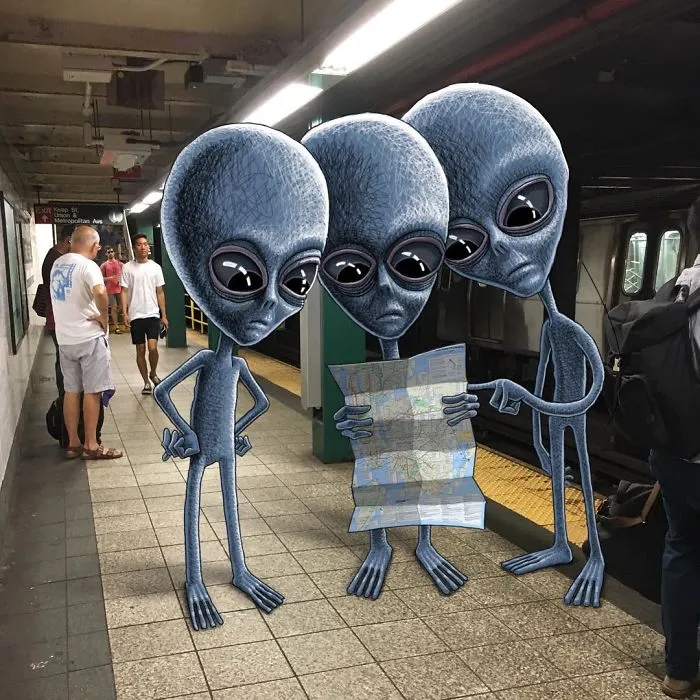 Artist Imagines 47 Mischievious Monsters Interacting With Commuters On NYC Subway