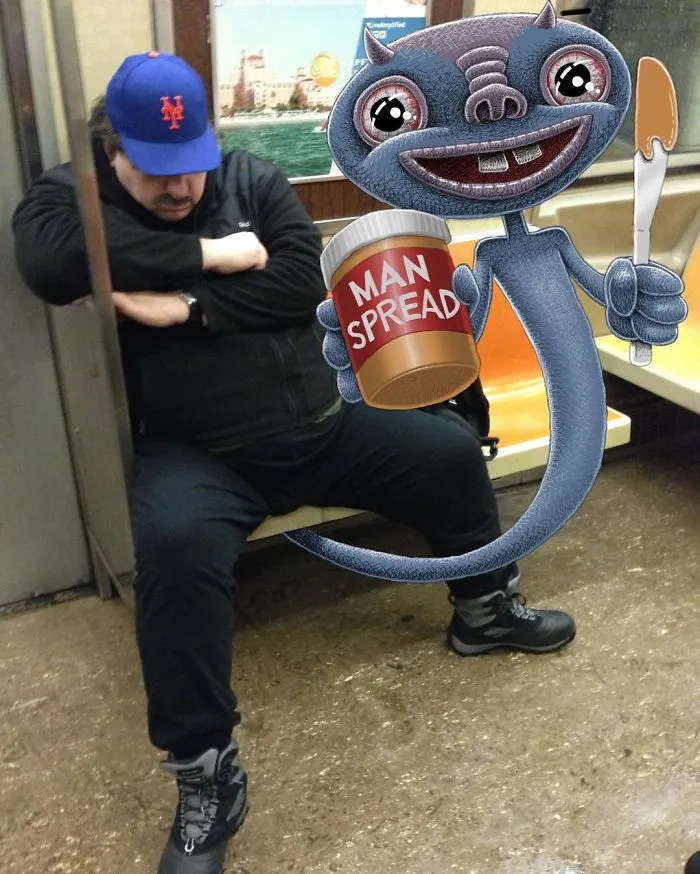 Artist Imagines 47 Mischievious Monsters Interacting With Commuters On NYC Subway