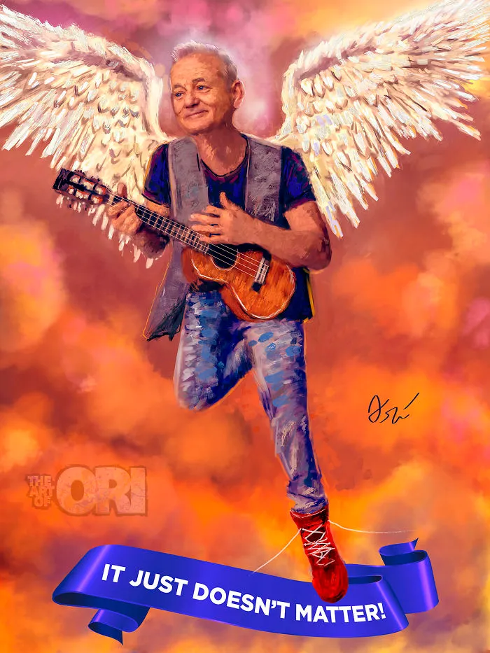 I Painted Bill Murray As An Angel With A Ukulele.