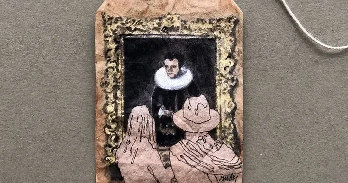 I Paint "Museum Goers" On Used Tea Bags (19 Pics)