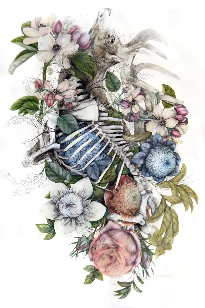 Artist Makes Flowers Bloom From Animal And Human Bodies And The Result Is Beautiful
