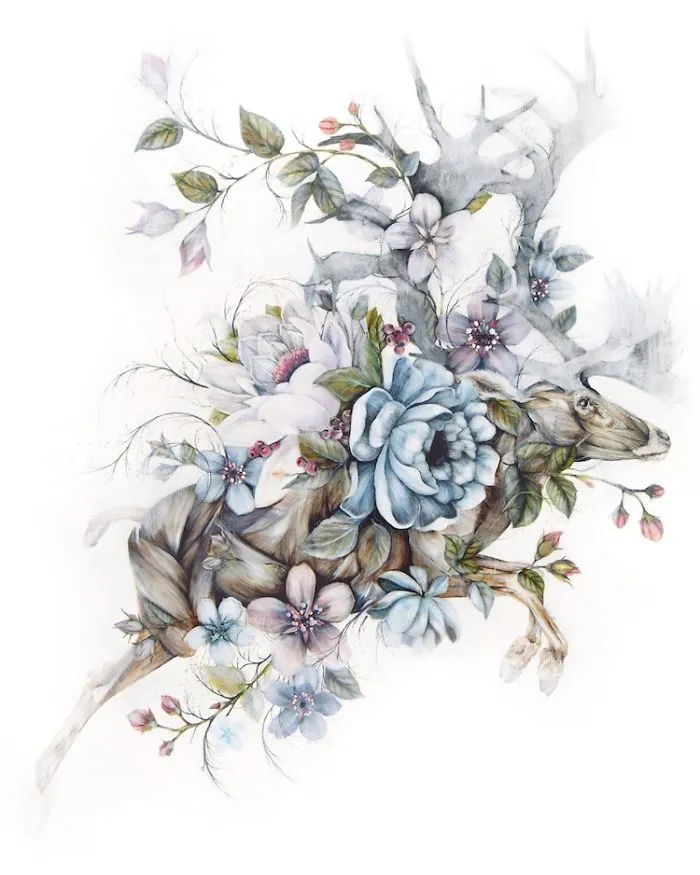 Artist Makes Flowers Bloom From Animal And Human Bodies And The Result Is Beautiful