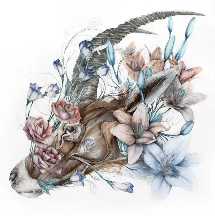 Artist Makes Flowers Bloom From Animal And Human Bodies And The Result Is Beautiful