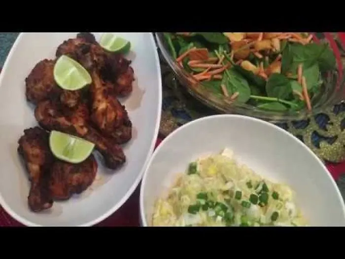 Bbq Tandoori Chicken With Salad At Home - Recipe