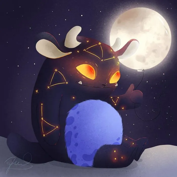My 30 Illustrations Of Adorable Glowing Monsters From Space