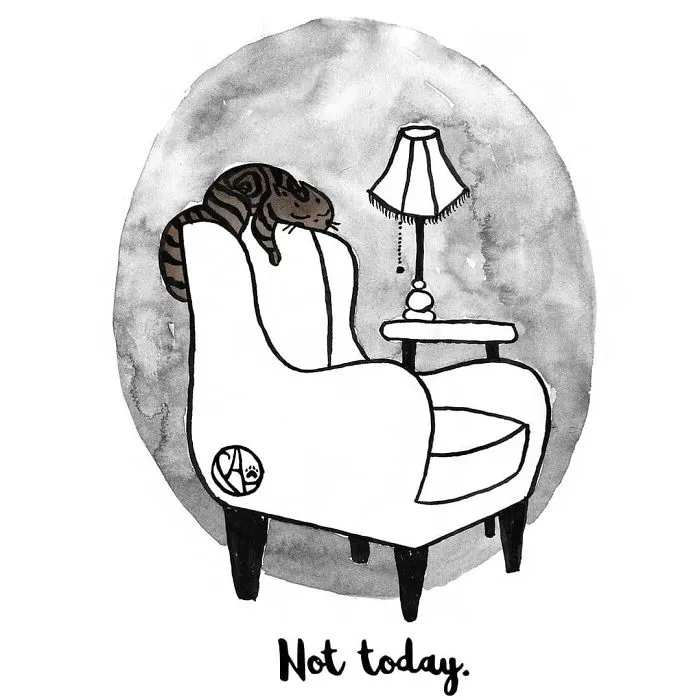 My Girlfriend Turns Our Life With 3 Cats And A Dog Into Humorous Illustrations (20 Pics)