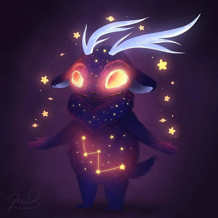 My 30 Illustrations Of Adorable Glowing Monsters From Space