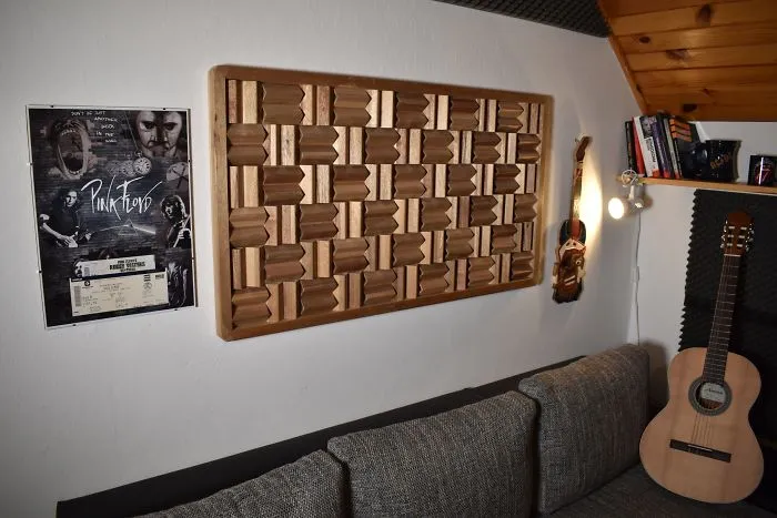 Homemade Acoustic Diffuser Out Of Wood
