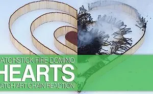 Valentine's Heart Matchstick Fire Domino