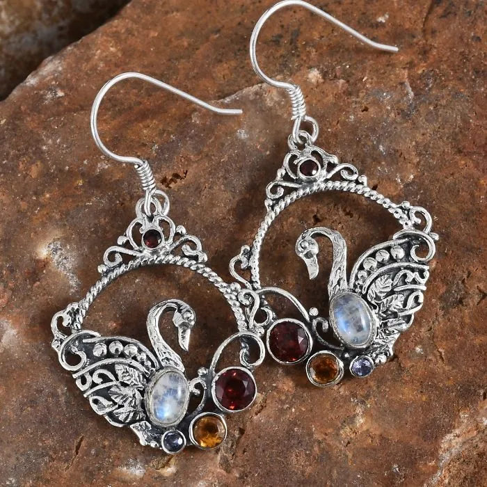 Colorful Swan Earrings