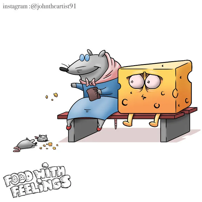 I Made An Illustration Series Called "Food With Feelings"
