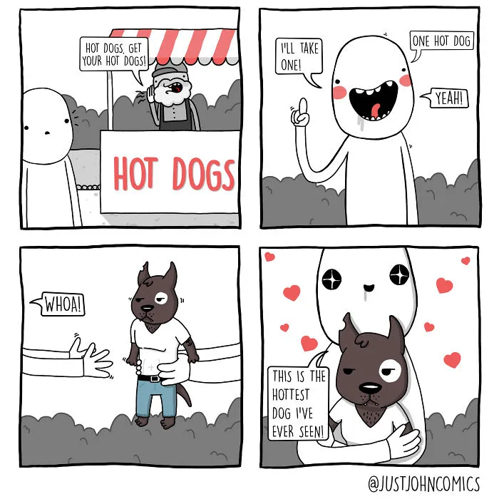 John Ordering A Hot Dog