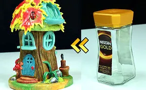 I Transform A Coffee Jar To A Fairy House Lamp