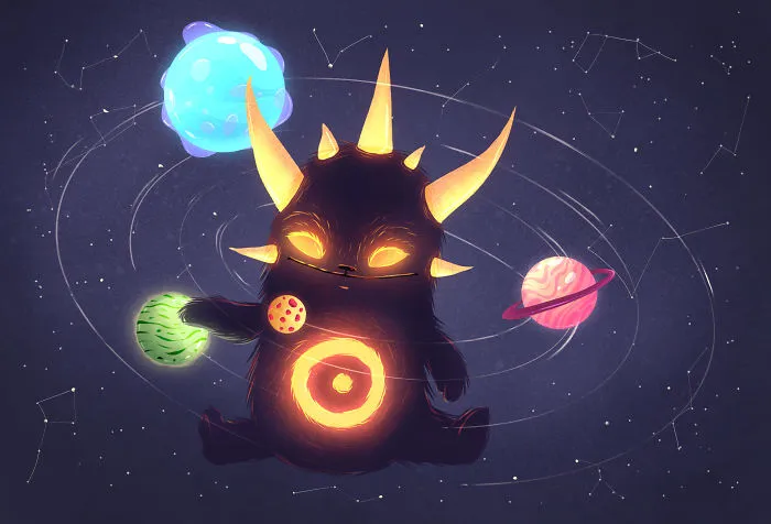 My 30 Illustrations Of Adorable Glowing Monsters From Space