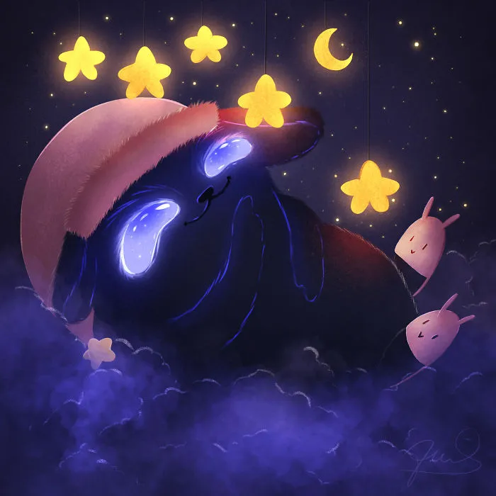 My 30 Illustrations Of Adorable Glowing Monsters From Space