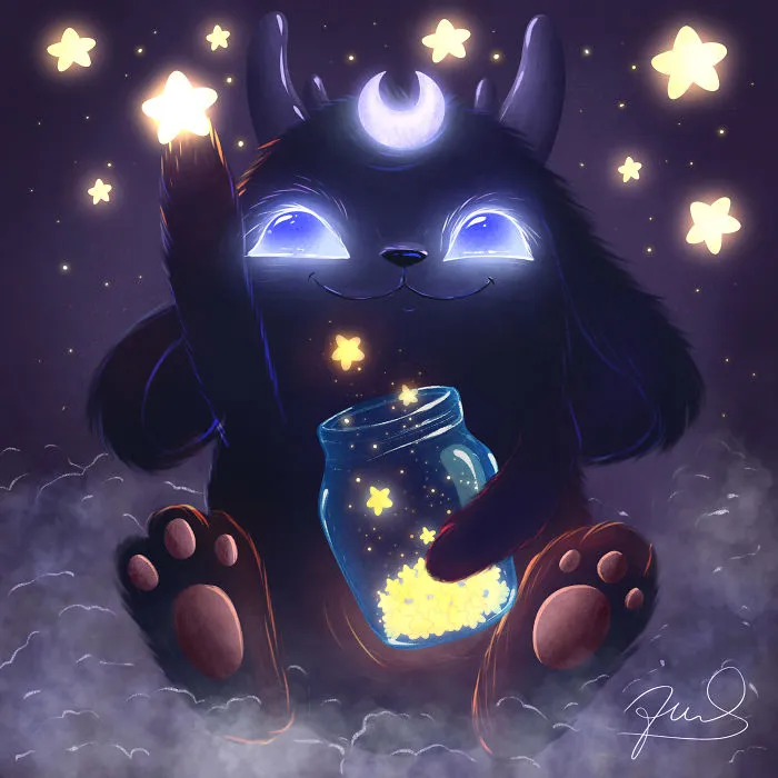 My 30 Illustrations Of Adorable Glowing Monsters From Space