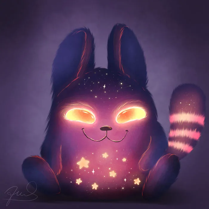 My 30 Illustrations Of Adorable Glowing Monsters From Space
