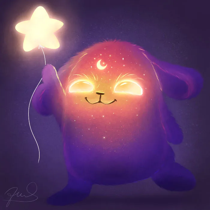 My 30 Illustrations Of Adorable Glowing Monsters From Space