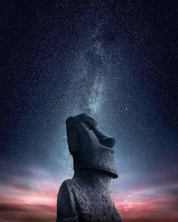 Moai Head At Easter Island In Chile By Samir Belhamra @grafixart_photo
