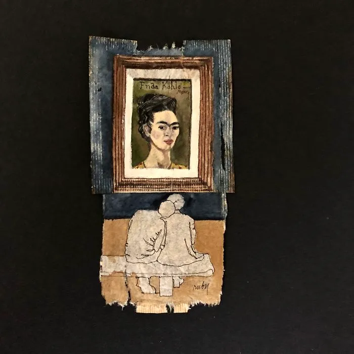 I Paint "Museum Goers" On Used Tea Bags (19 Pics)