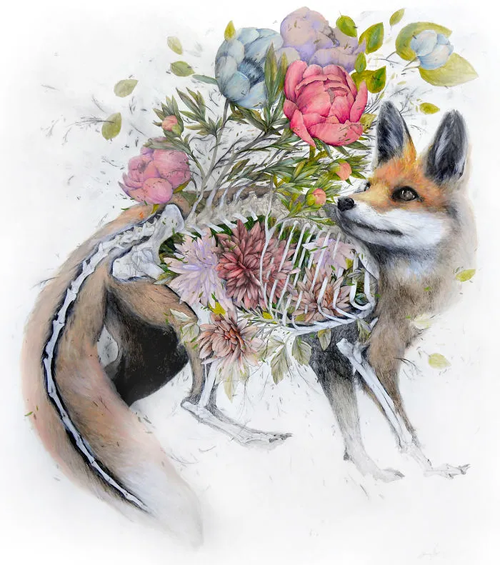 Artist Makes Flowers Bloom From Animal And Human Bodies And The Result Is Beautiful