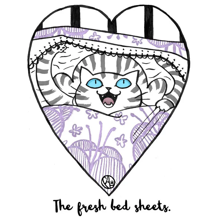 My Girlfriend Turns Our Life With 3 Cats And A Dog Into Humorous Illustrations (20 Pics)