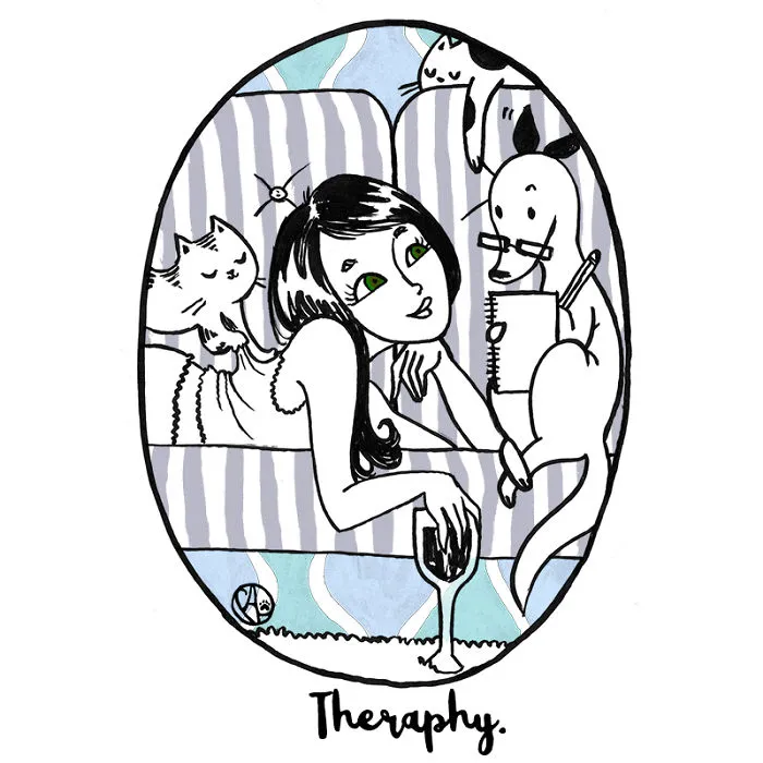 My Girlfriend Turns Our Life With 3 Cats And A Dog Into Humorous Illustrations (20 Pics)