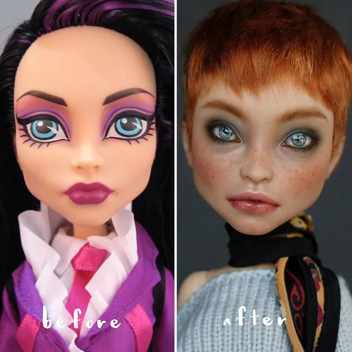 Ukrainian Artist Continues To Remove Makeup From Dolls To Repaint Them In A Very Realistic Way (New Pics)