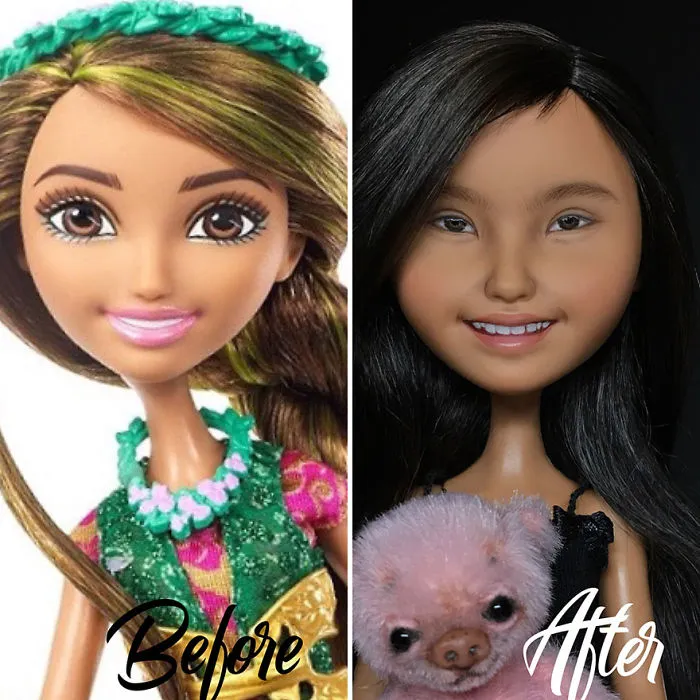 Ukrainian Artist Continues To Remove Makeup From Dolls To Repaint Them In A Very Realistic Way (New Pics)