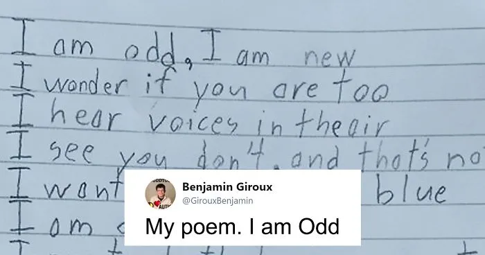 Autistic Boy Writes Moving Poem About How Odd He Is For A School Assignment, Leaves Teacher In Tears