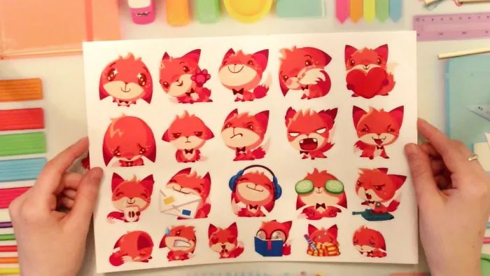 Stickers With Cute Fox For Your Laptop Or Guitar At Home!