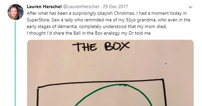 Woman Shares The "Ball In The Box" Analogy Her Doctor Taught Her To Help Deal With Grief