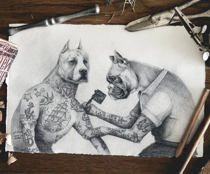 I Imagined How A Family Photo Album Would Look If All Family Members Were Animals