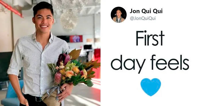 Guy Discovers That Welcoming Flowers He Received On His First Day Of Work Weren’t Meant For Him, And His Story Goes Viral