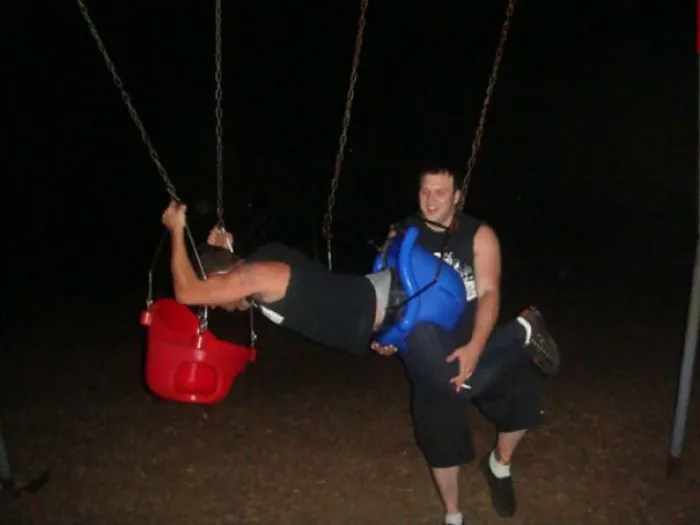 Trying To Get Billy Out Of The Baby Swing, He Was Stuck For Like 20 Minutes