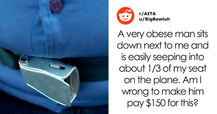 Guy Asks If He's Wrong To Make Obese Man Pay Him $150 For Taking Up Part Of His Seat On A 5-Hour Flight