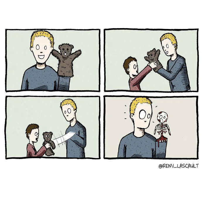 Dibujo cómics estúpidos para la gente con un sentido del humor oscuro (18 imágenes)