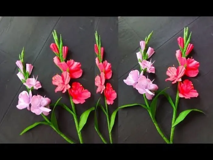 How To Make Gladiolus Flowers With Paper | Paper Flowers Making Step By Step | Paper Flower Craft