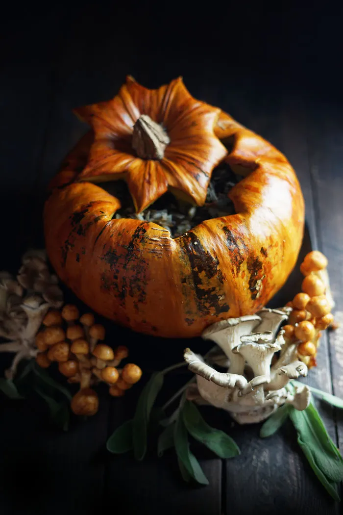 Vegetarian Mushroom And Wild Rice Pumpkin