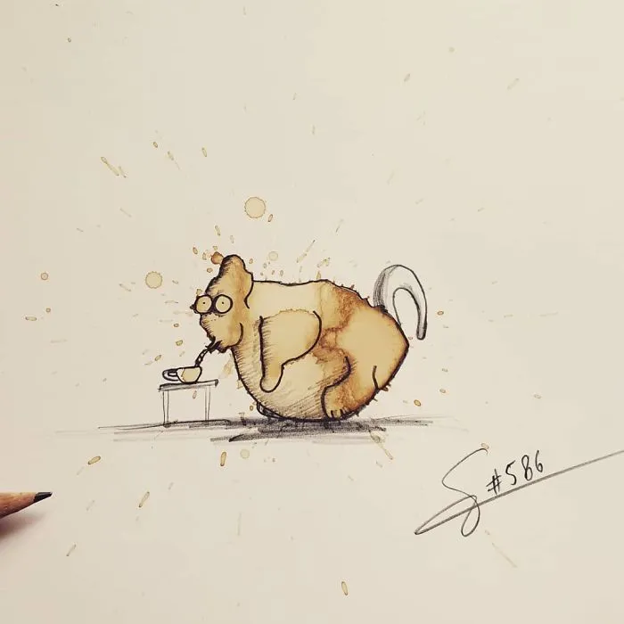 Artist Imagines Spilled Coffee As Monsters (New Pics)