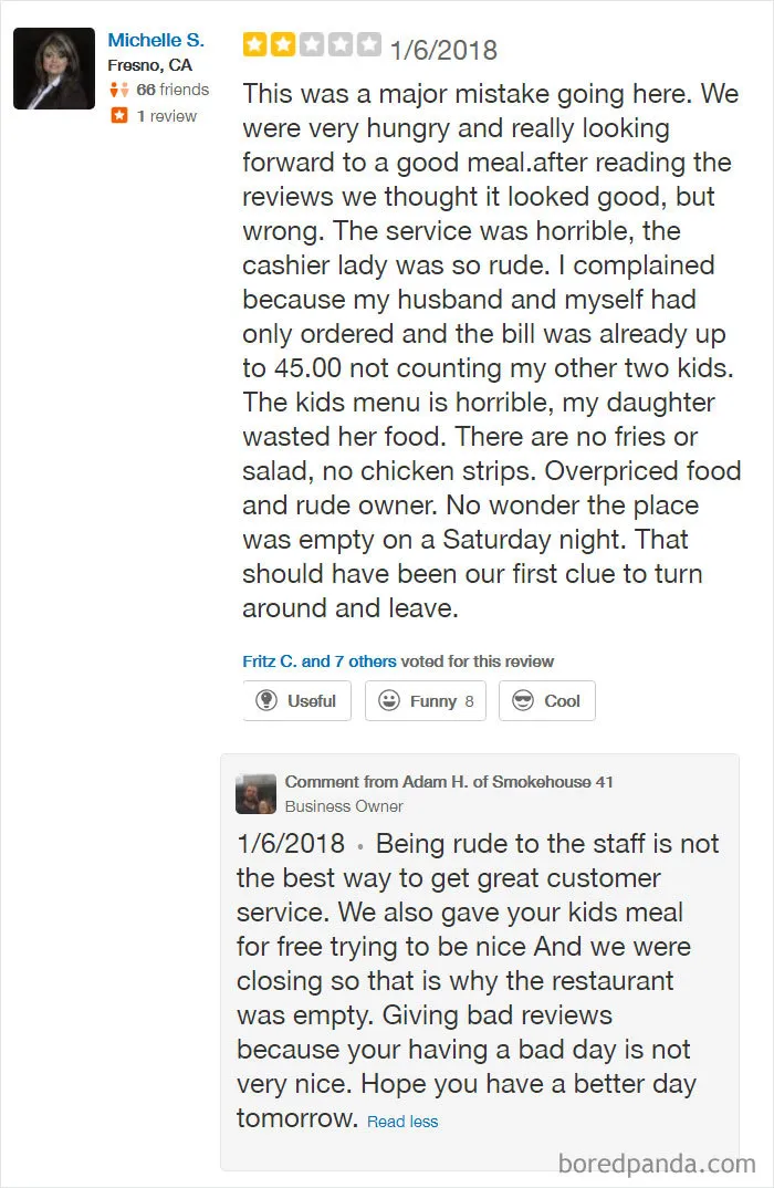 30 Of The Funniest Restaurant Comebacks To Bad Reviews