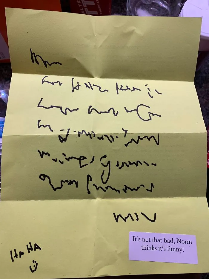 My Friend Was Diagnosed With Parkinson’s. He Thought It Would Be Funny To Send This As His Christmas Letter. His Wife, Horrified, Added The Sticker