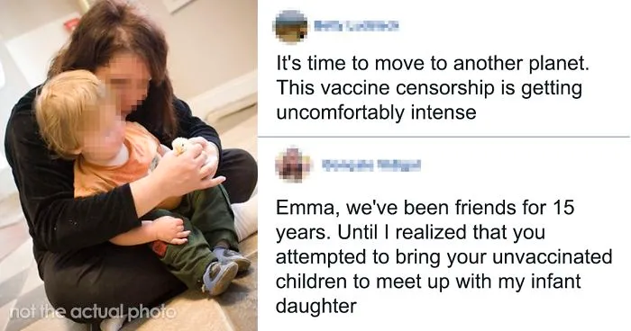 Anti-Vaxx Mom Tries To Bring Her Unvaccinated Kids Around Best Friend's Infant, She Leaves A Brutal Comment